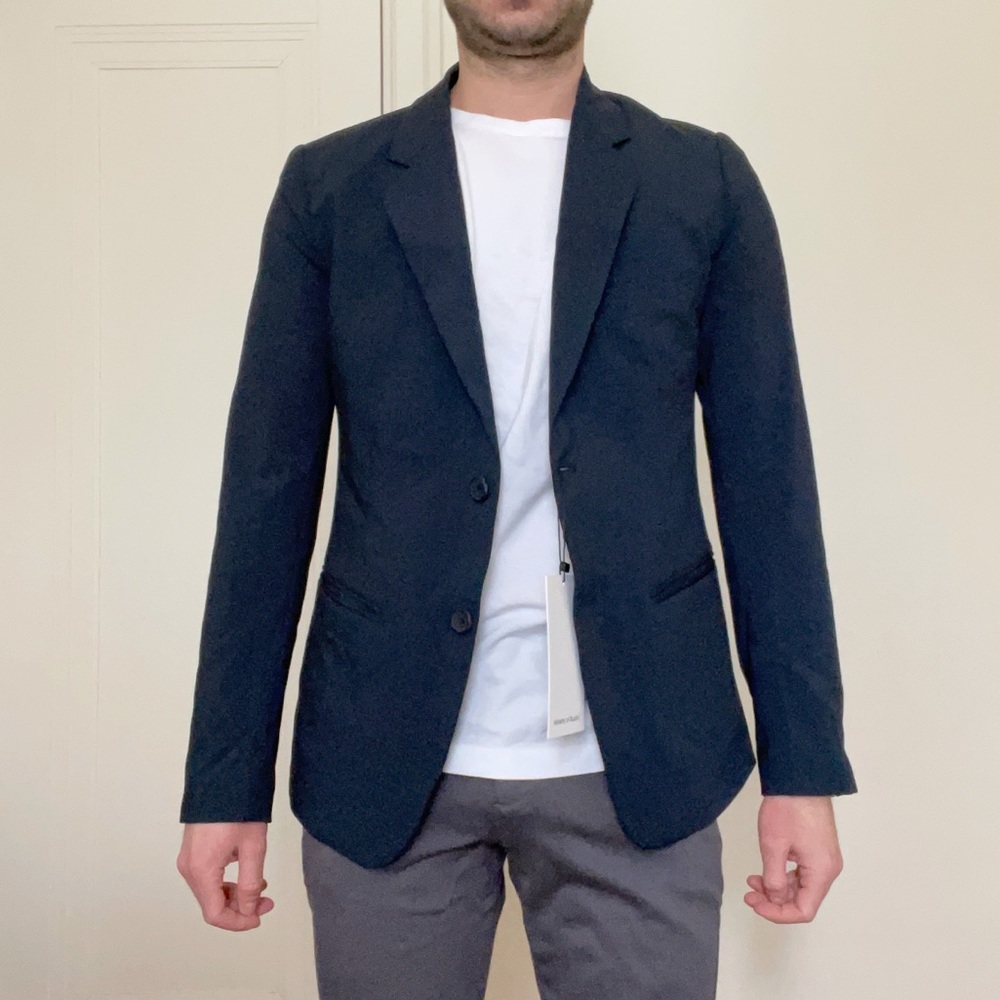 Ministry of Supply Velocity Suit Jacket Blazer Dark Navy Size 38 Trim Fit
